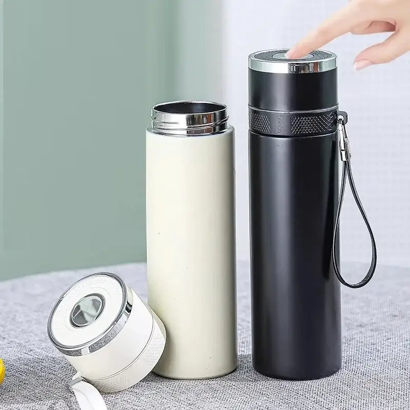 Modern black & cream 400ml stainless steel tumbler kitchen travel cup