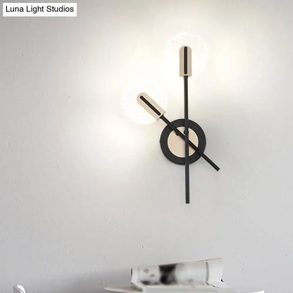 Modern black & cream warm white wall light living room sconce