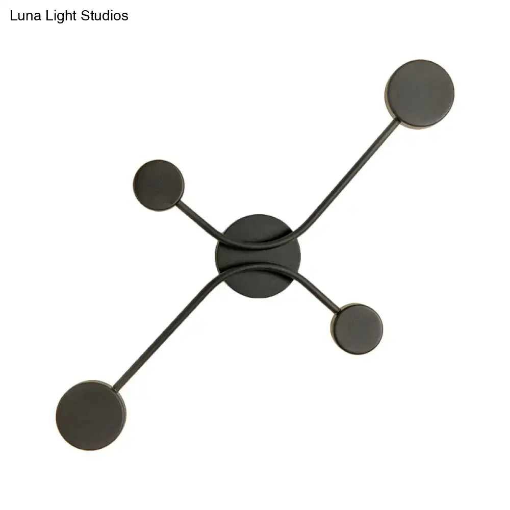 Modern black cross led wall lamp – living room light fixture