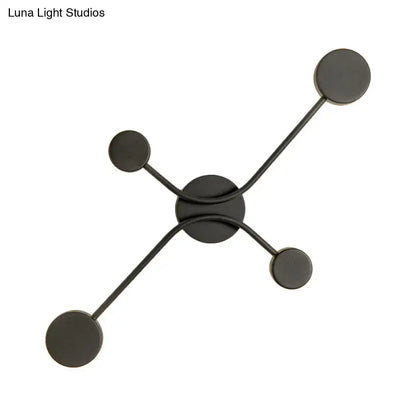 Modern black cross led wall lamp – living room light fixture