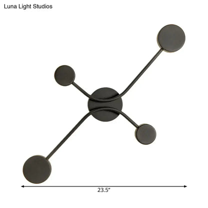 Modern black cross led wall lamp – living room light fixture
