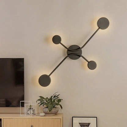 Modern black cross led wall lamp – living room light fixture