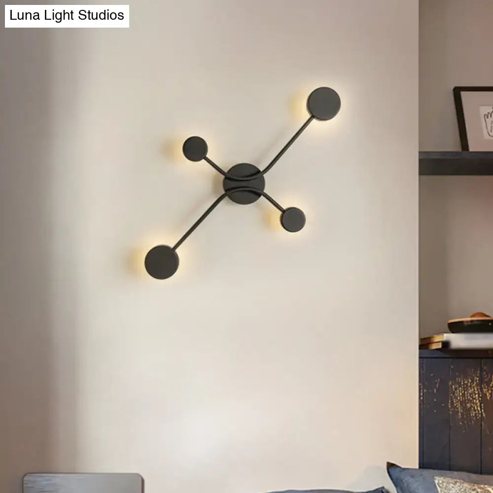 Modern black cross led wall lamp – living room light fixture