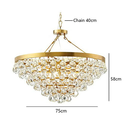 Modern black crystal bead chandelier dining room tiered light glass