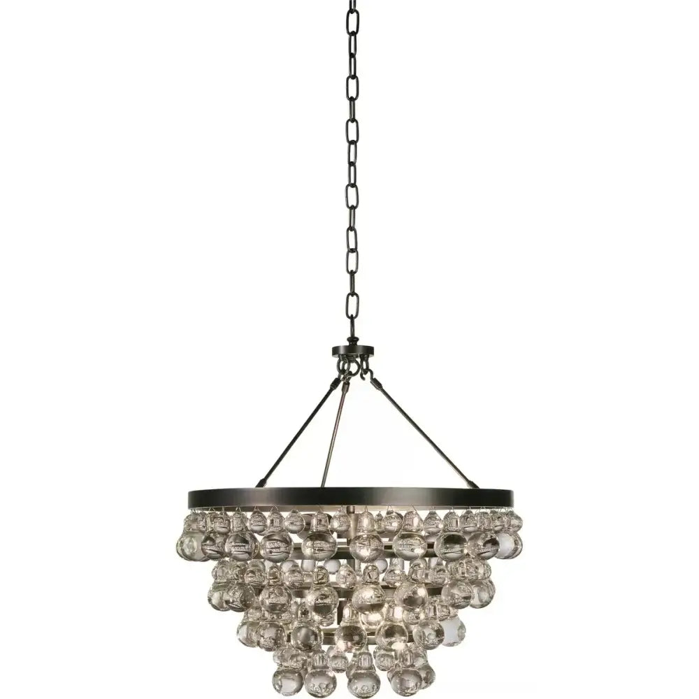 Modern black crystal bead chandelier dining room tiered light glass