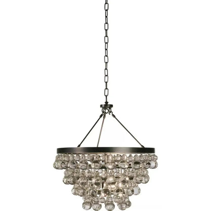 Modern black crystal bead chandelier dining room tiered light glass