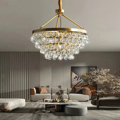 Modern black crystal bead chandelier dining room tiered light glass