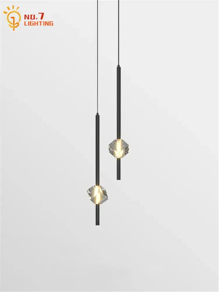 Modern black crystal bedroom pendant lights