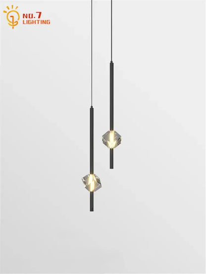 Modern black crystal bedroom pendant lights