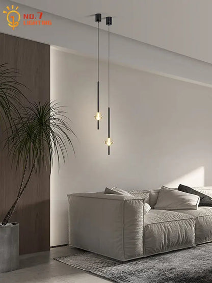 Modern black crystal bedroom pendant lights