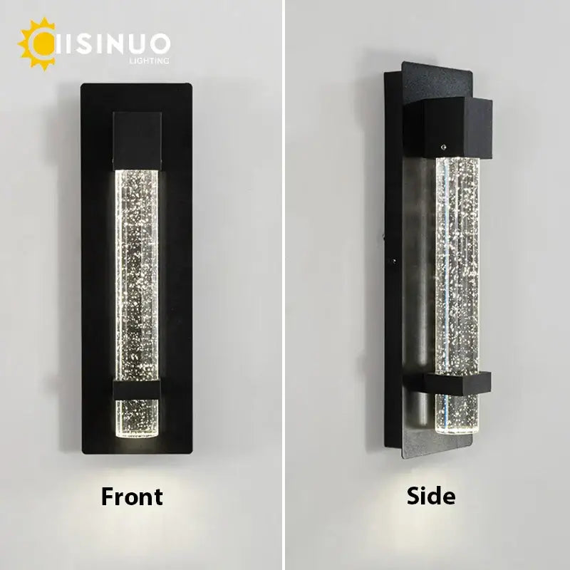 Modern black crystal bubble led wall lamp garden porch light