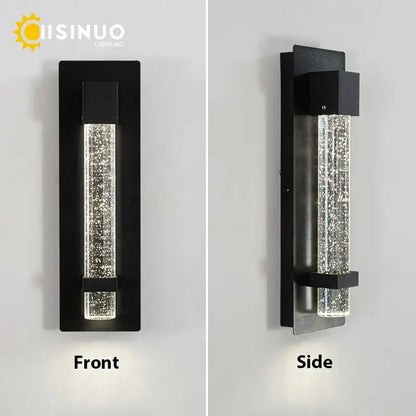 Modern black crystal bubble led wall lamp garden porch light