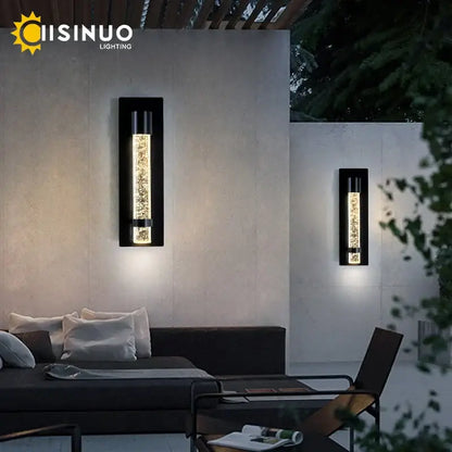 Modern black crystal bubble led wall lamp garden porch sconce