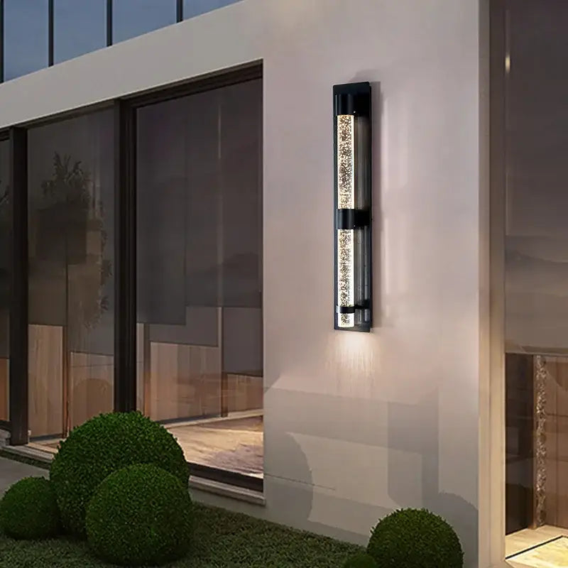 Modern black crystal bubble led wall lamp garden porch sconce