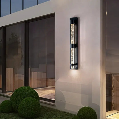 Modern black crystal bubble led wall lamp garden porch sconce