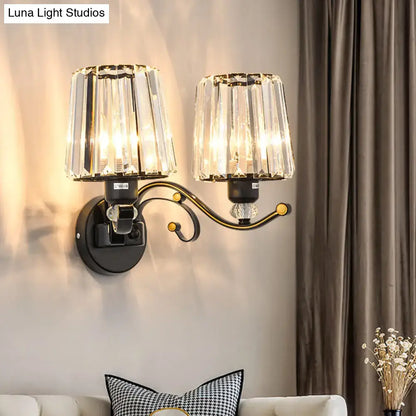 Modern black crystal design wall light living room sconce