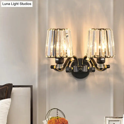 Modern black crystal design wall light living room sconce