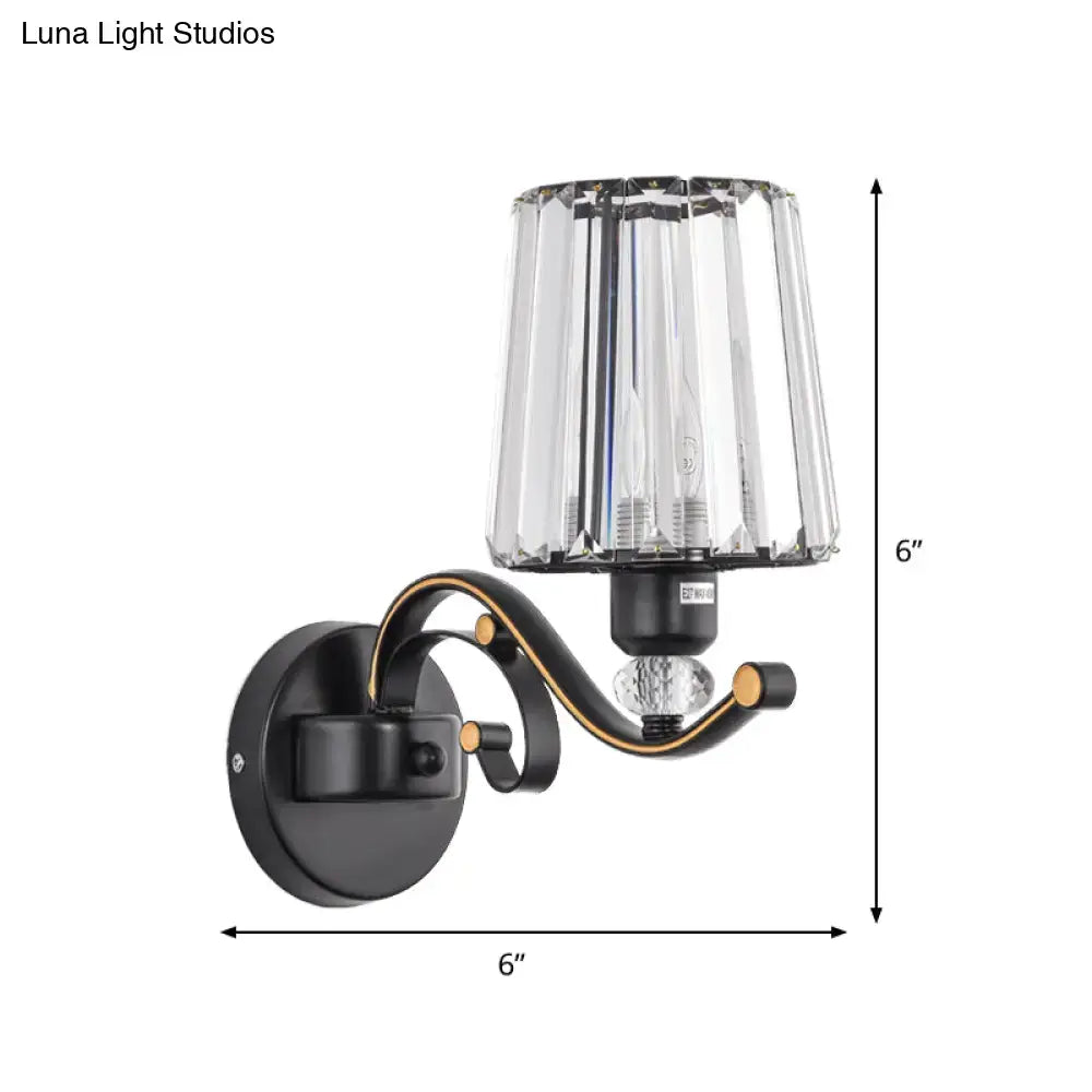 Modern black crystal design wall light living room sconce