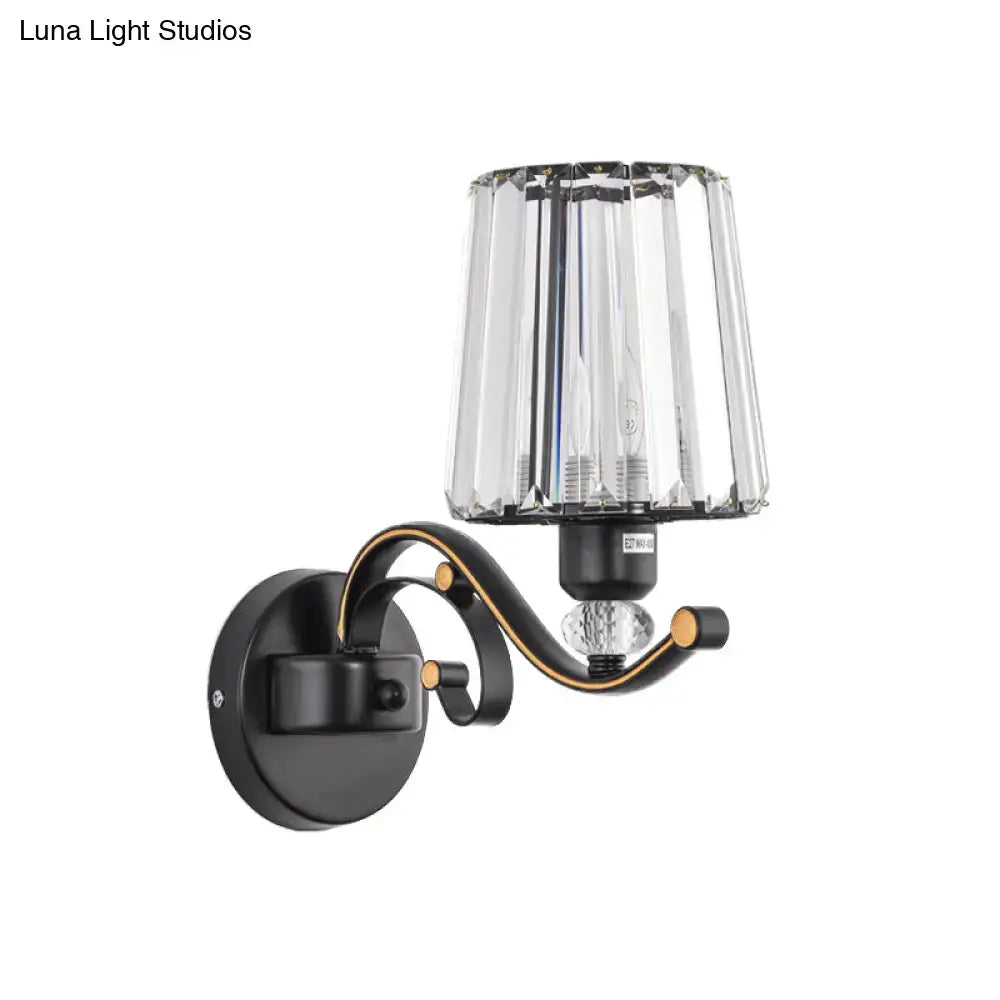 Modern black crystal design wall light living room sconce