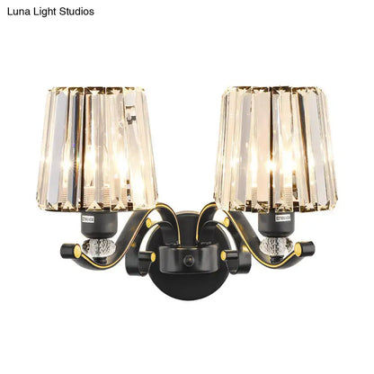 Modern black crystal design wall light living room sconce