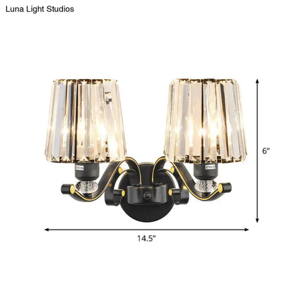 Modern black crystal design wall light living room sconce