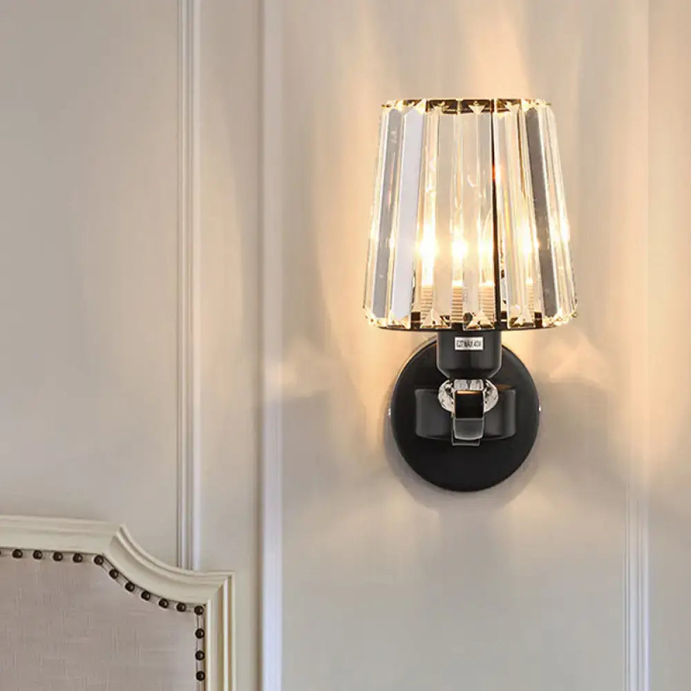 Modern black crystal design wall light living room sconce
