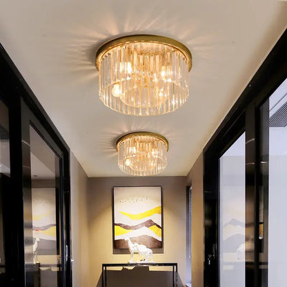 Modern black crystal flush mount ceiling light dining room chandelier