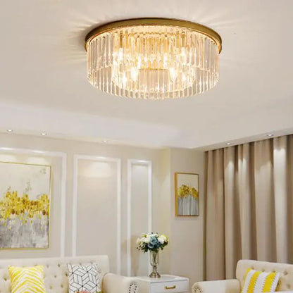 Modern black crystal flush mount ceiling light dining room chandelier