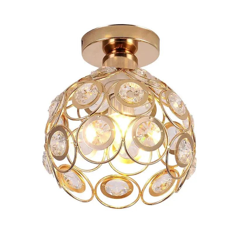 Modern black crystal flush mount ceiling light for hallway