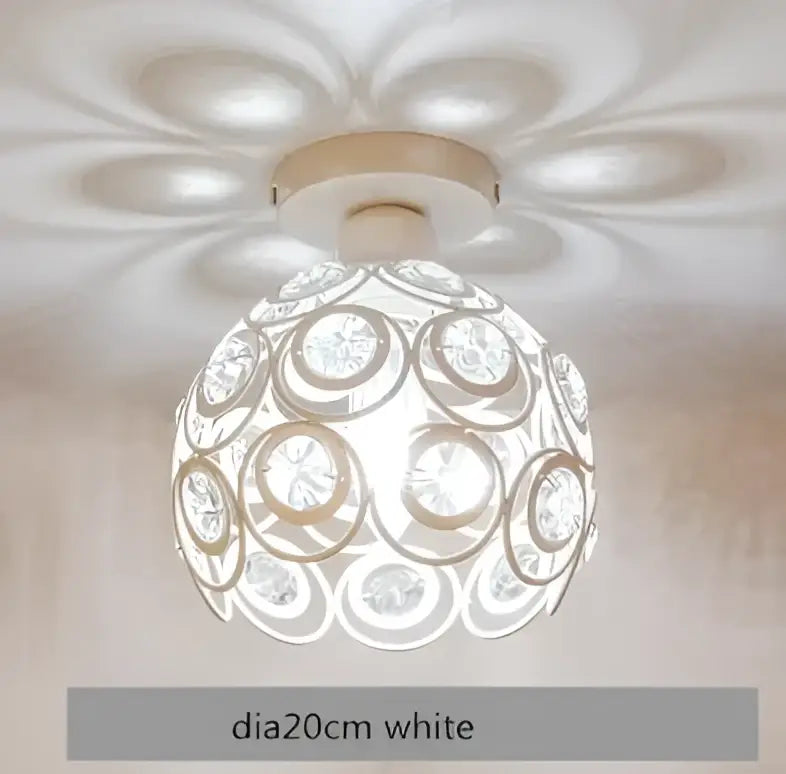 Modern black crystal flush mount ceiling light for hallway