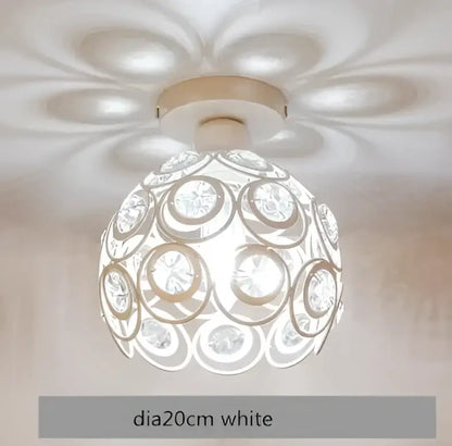 Modern black crystal flush mount ceiling light for hallway