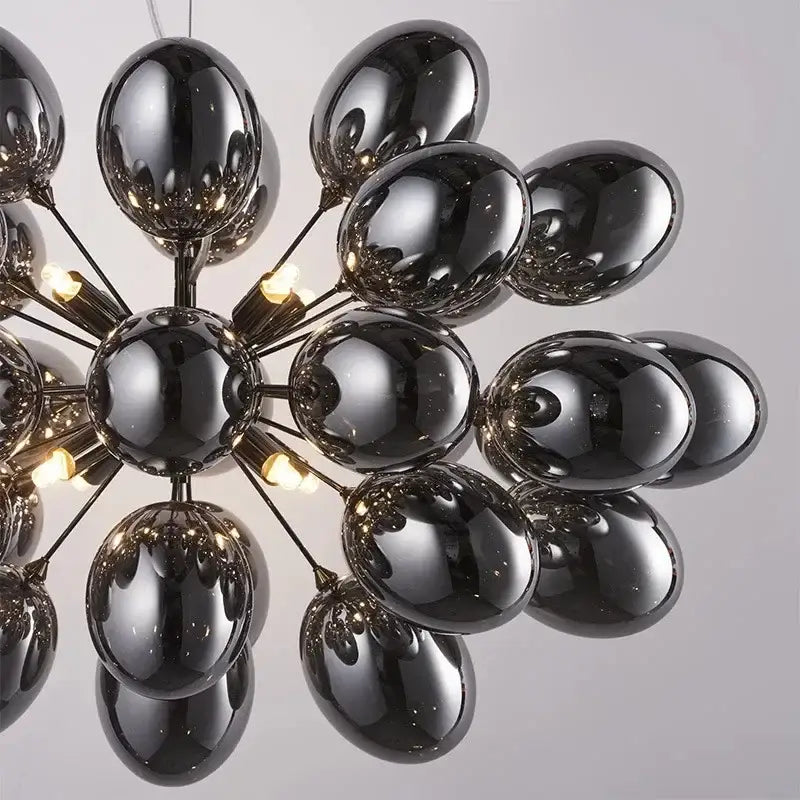 Modern black crystal grape chandelier dining room pendant light
