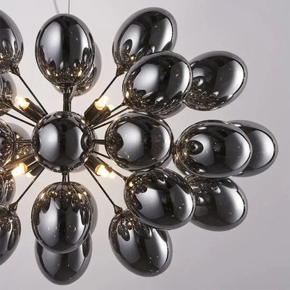Modern black crystal grape chandelier dining room pendant light