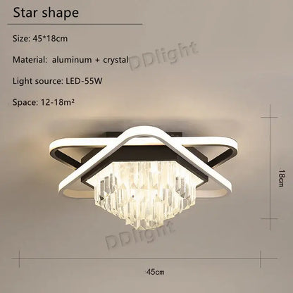 Modern black crystal industrial pendant chandelier set living room