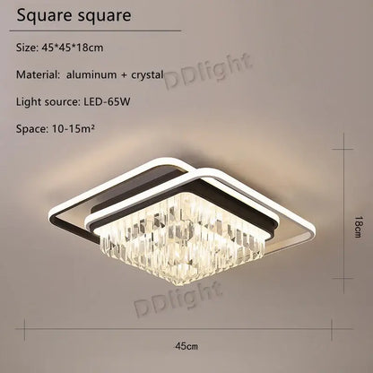 Modern black crystal industrial pendant chandelier set living room