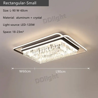 Modern black crystal industrial pendant chandelier set living room