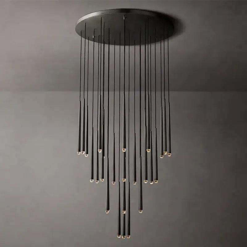 Modern black crystal led chandelier dining room pendant light