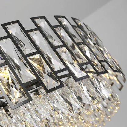 Modern black crystal led chandelier for living room