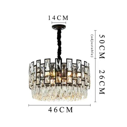Modern black crystal led chandelier for living room