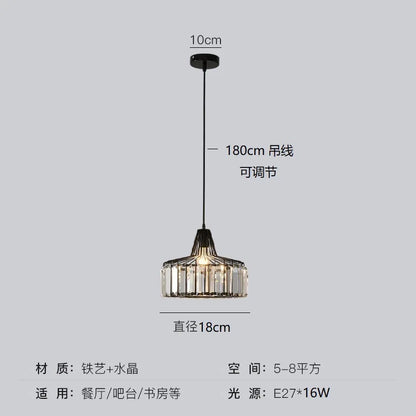 DecorBites™ Modern Black Crystal LED Pendant Chandelier