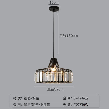 DecorBites™ Modern Black Crystal LED Pendant Chandelier