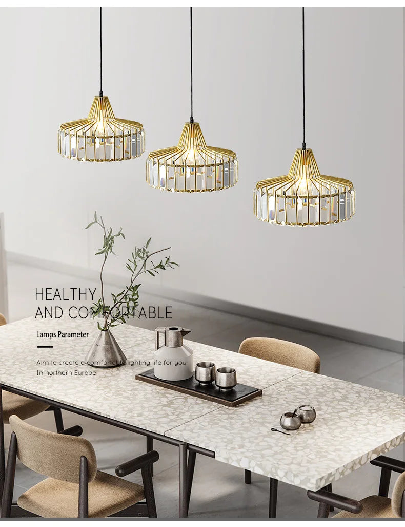 DecorBites™ Modern Black Crystal LED Pendant Chandelier