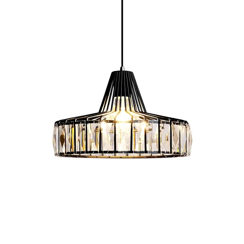 DecorBites™ Modern Black Crystal LED Pendant Chandelier