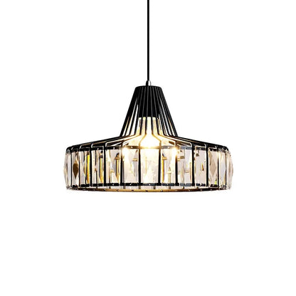 DecorBites™ Modern Black Crystal LED Pendant Chandelier