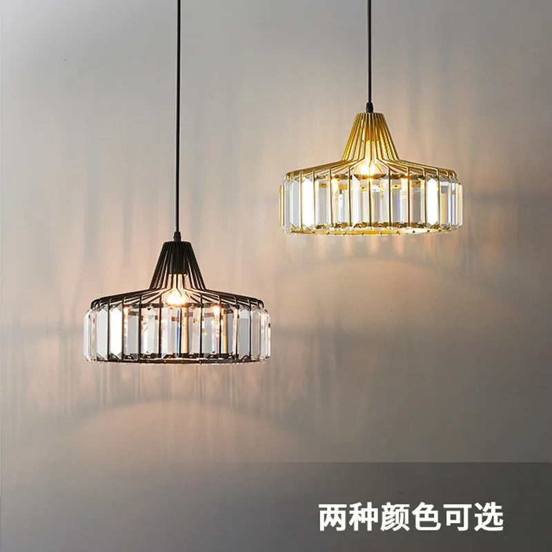 DecorBites™ Modern Black Crystal LED Pendant Chandelier