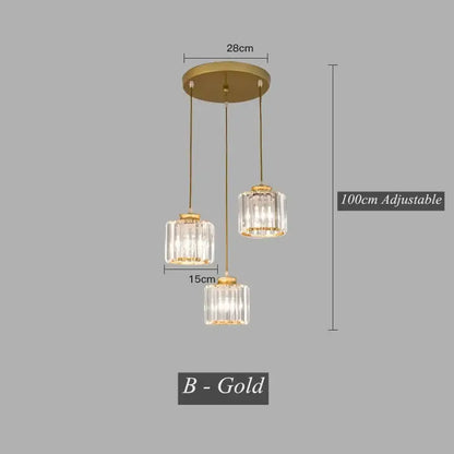 Modern black crystal led pendant chandelier for dining room