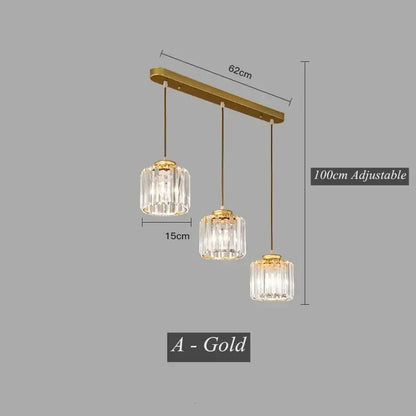Modern black crystal led pendant chandelier for dining room