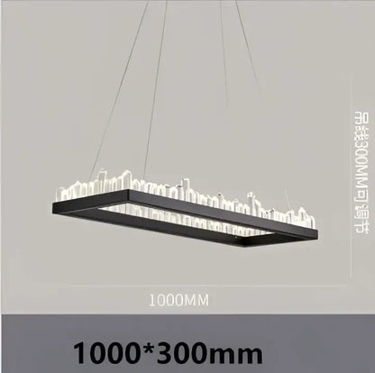 Modern black crystal led pendant light dining room chandelier