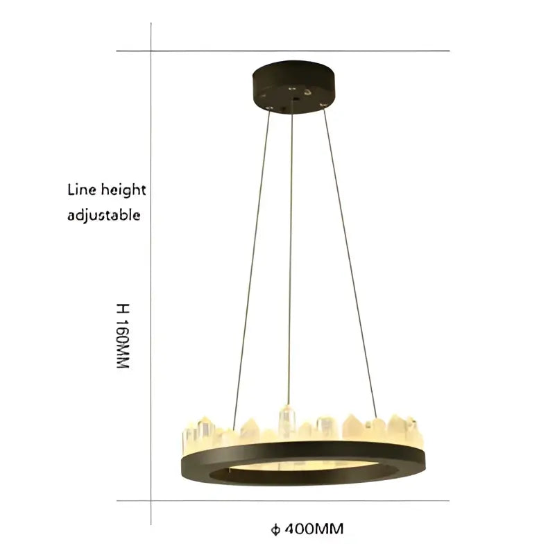 Modern black crystal led pendant light dining room chandelier