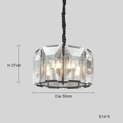Modern black crystal pendant chandelier dining room luxe lighting